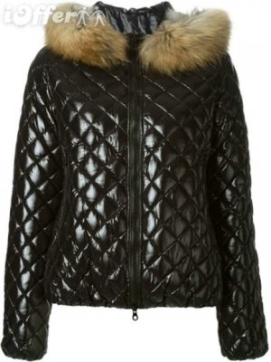 real-fox-fur-trim-padded-ladies-leather-jacket-new-6486