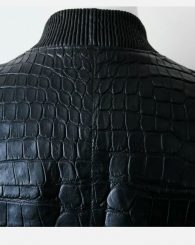 Fredo Ferrucci Black Crocodile Alligator Leather Bomber Jacket