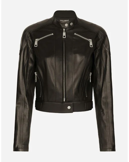 dolce-gabbana-Black-Nappa-Leather-Biker-Jacket