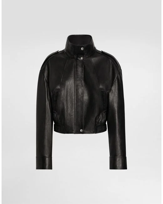 dolce-gabbana-Black-Plonge-Goat-Leather-Jacket